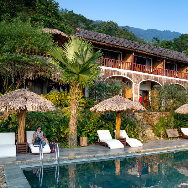 Eco resort courtyard